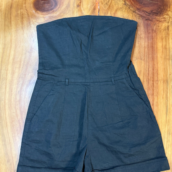 Theory Women's Romper 8 Linen Designer Bree Strapless Viscose Career QQ12 - Picture 2 of 5